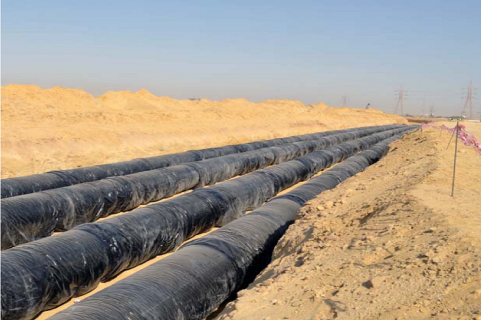 Four main potable water lines  from Al-Zour Water Complex to Abdullah Port Complex